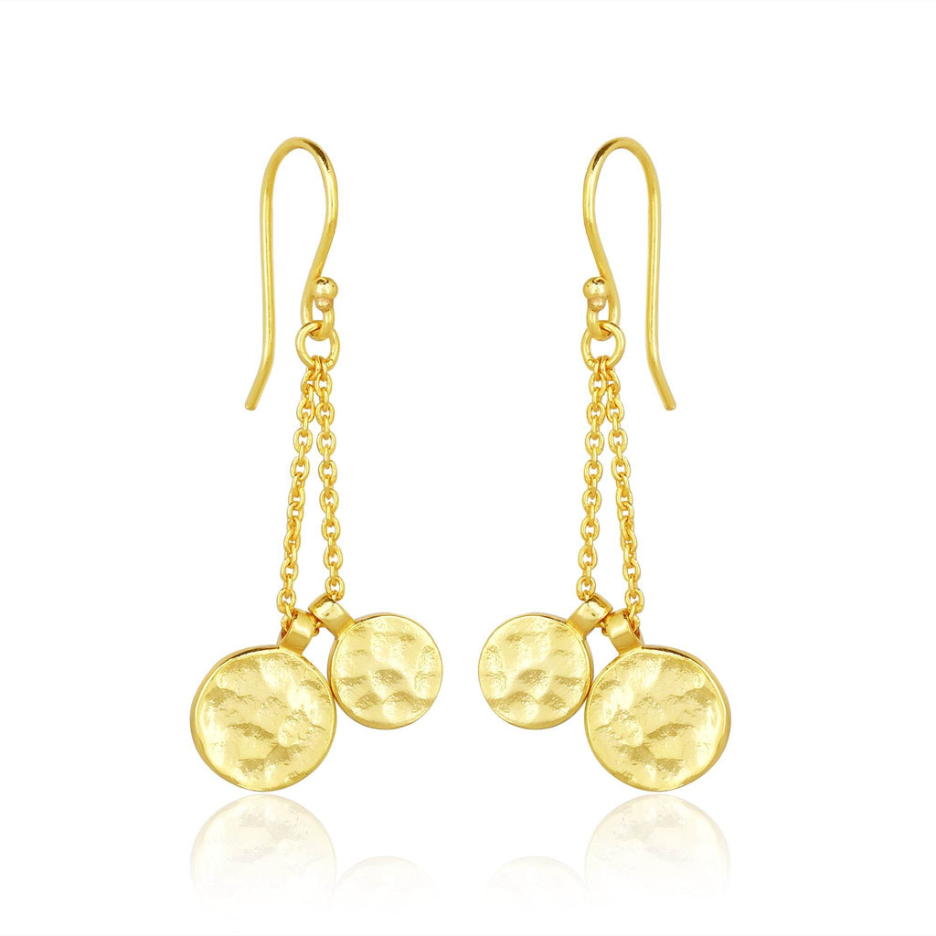 Round Disc Textured Earrings - La Vitá Jewels