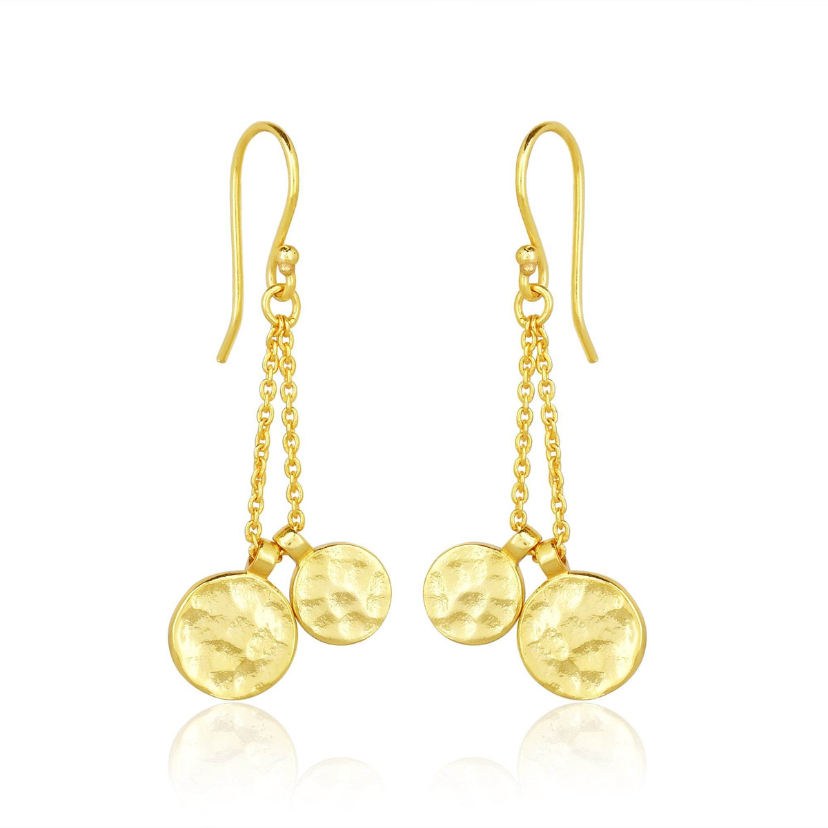 Round Disc Textured Earrings - La Vitá Jewels