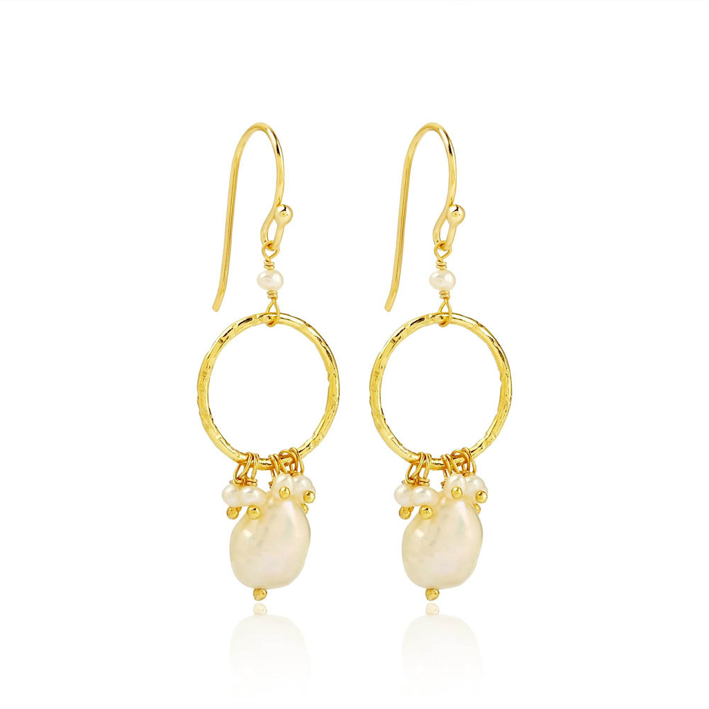 Fresh Water Pearls and Rose Quartz Earrings - La Vitá Jewels
