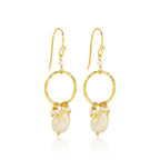 Fresh Water Pearls and Rose Quartz Earrings - La Vitá Jewels
