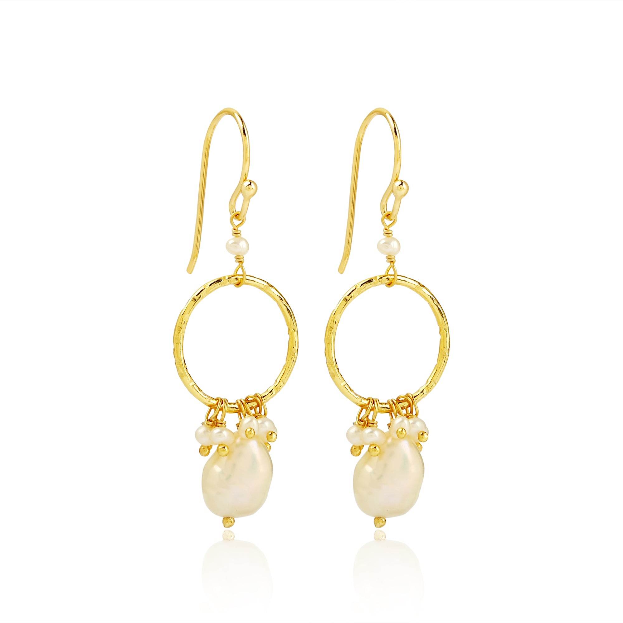 Fresh Water Pearls and Rose Quartz Earrings - La Vitá Jewels