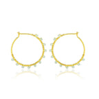 Gold Wire Wrapped Tourmaline Beads Hoop Earrings - La Vitá Jewels