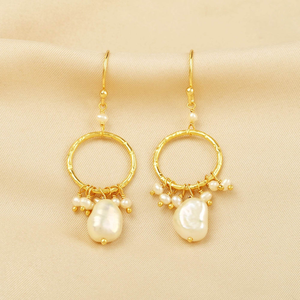 Fresh Water Pearls and Rose Quartz Earrings - La Vitá Jewels