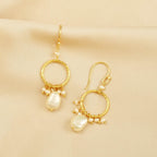 Fresh Water Pearls and Rose Quartz Earrings - La Vitá Jewels