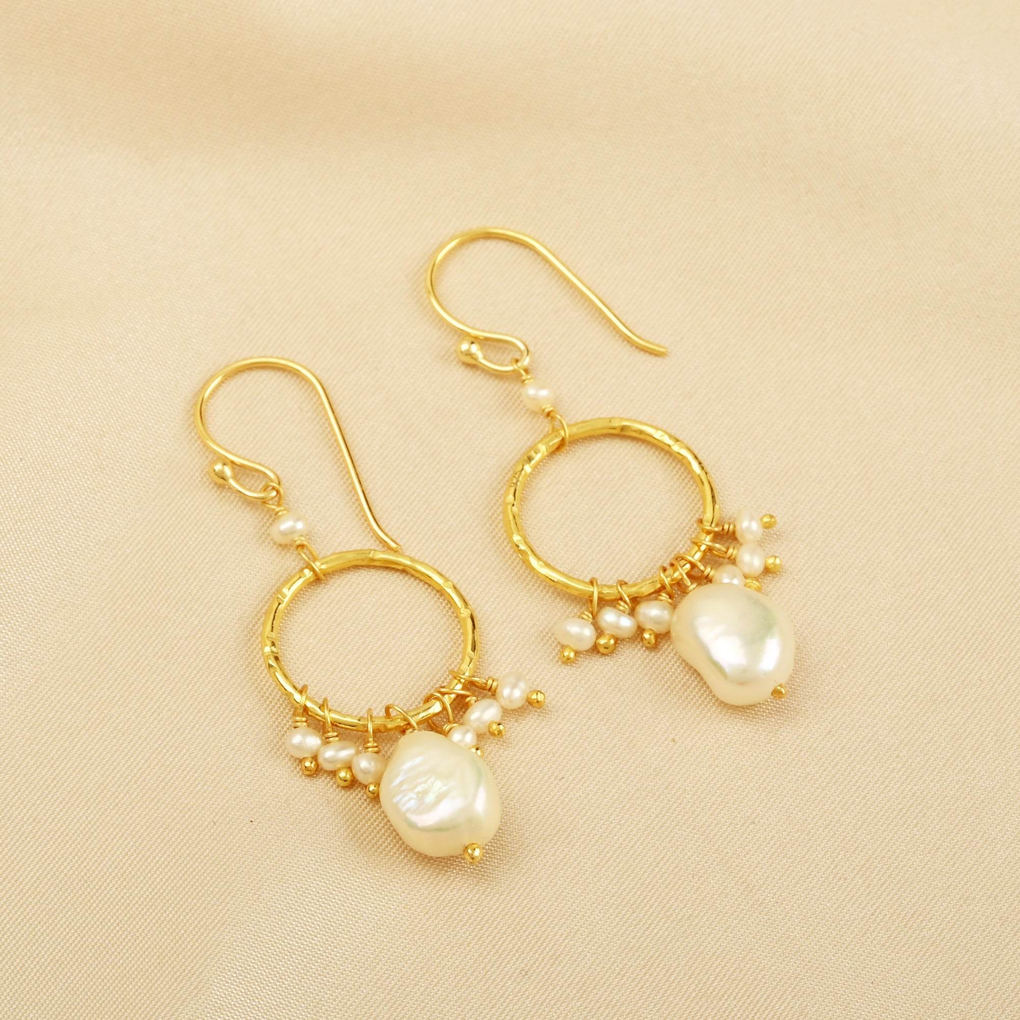 Fresh Water Pearls and Rose Quartz Earrings - La Vitá Jewels