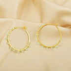 Gold Wire Wrapped Tourmaline Beads Hoop Earrings - La Vitá Jewels