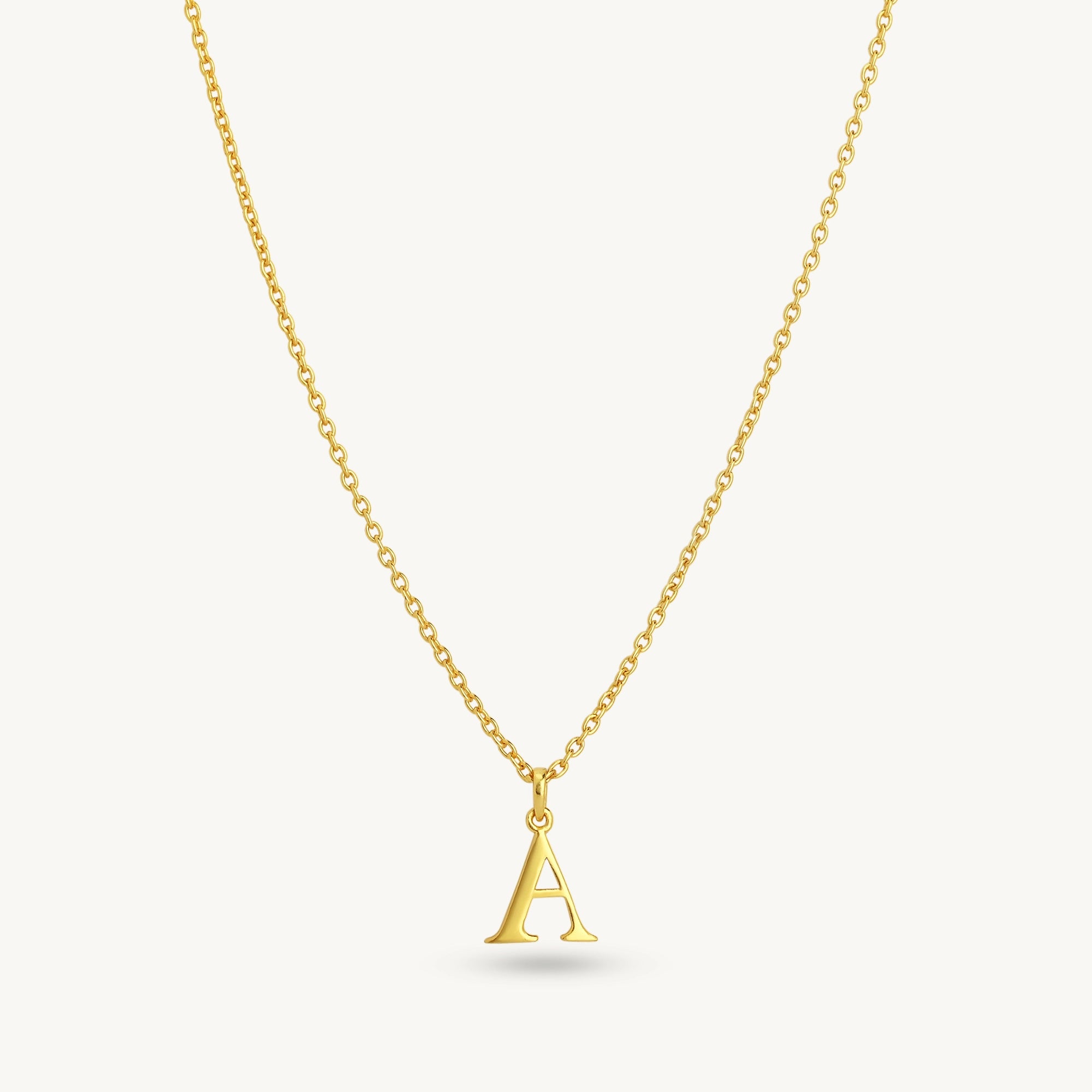 Custom Letter Pendant Necklace - Sterling Silver