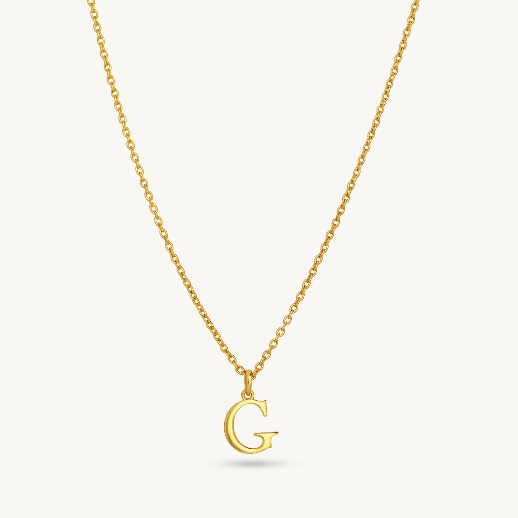 Custom Letter Pendant Necklace - Sterling Silver