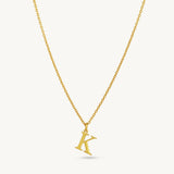 Custom Letter Pendant Necklace - Sterling Silver