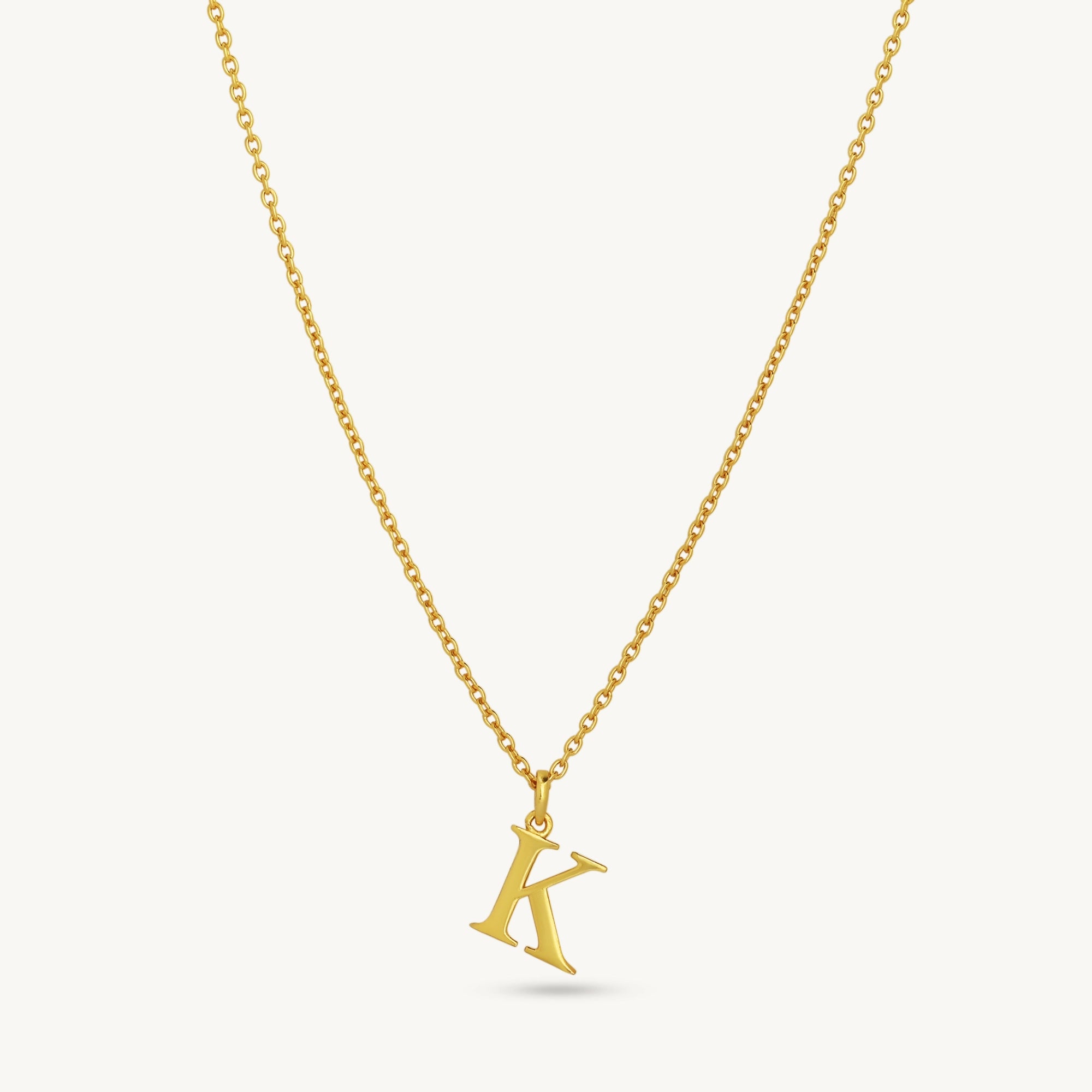 Custom Letter Pendant Necklace - Sterling Silver
