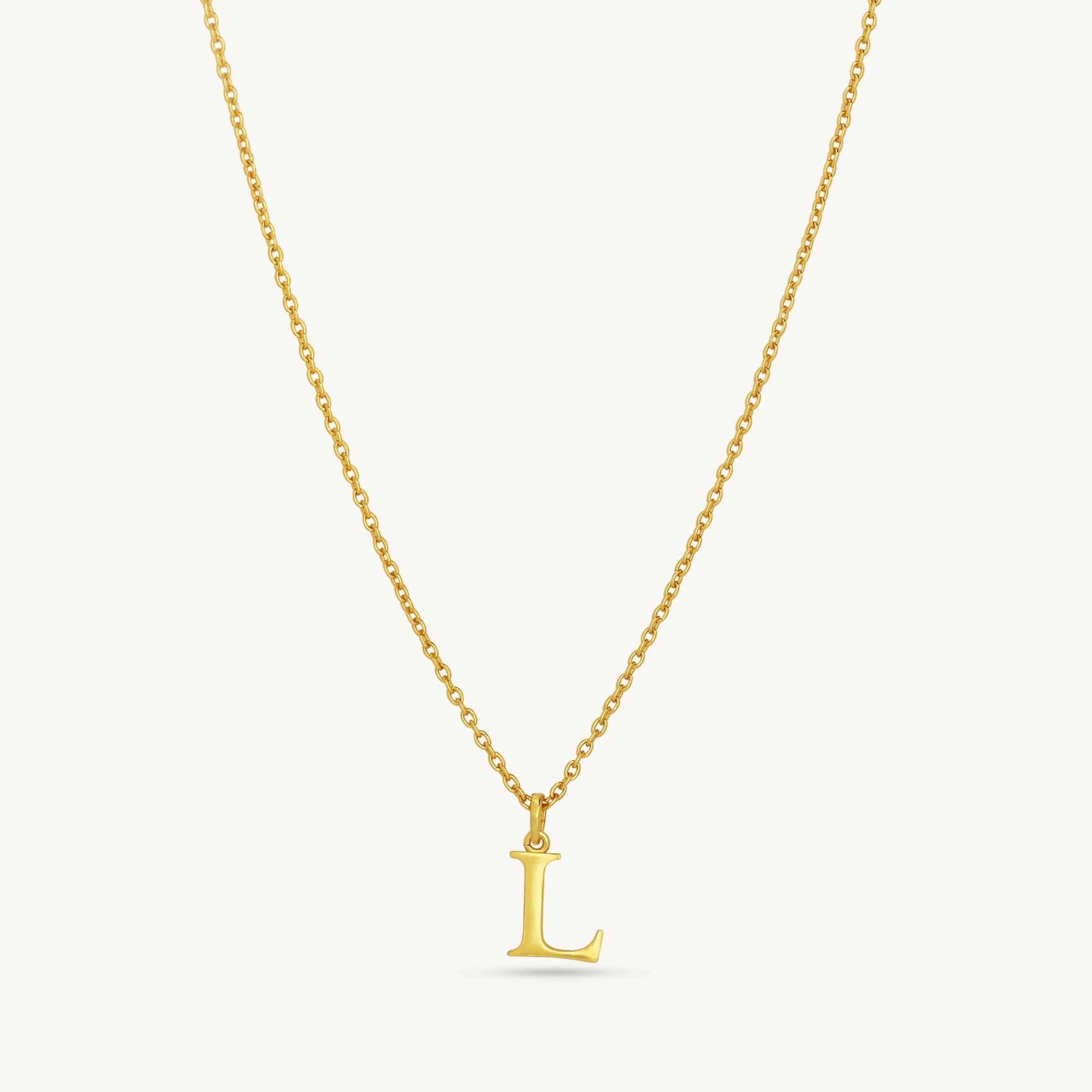 Custom Letter Pendant Necklace - Sterling Silver