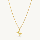 Custom Letter Pendant Necklace - Sterling Silver