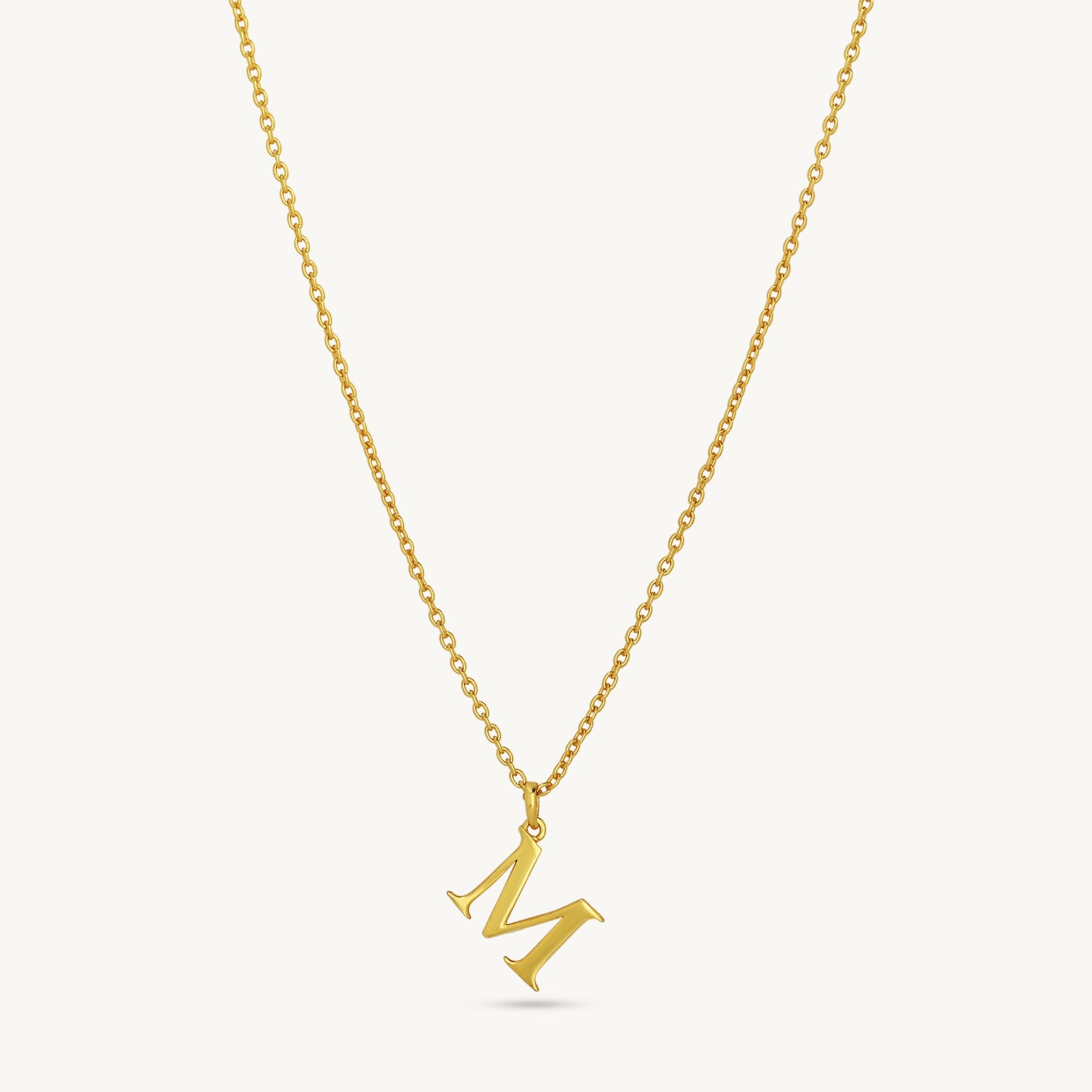 Custom Letter Pendant Necklace - Sterling Silver