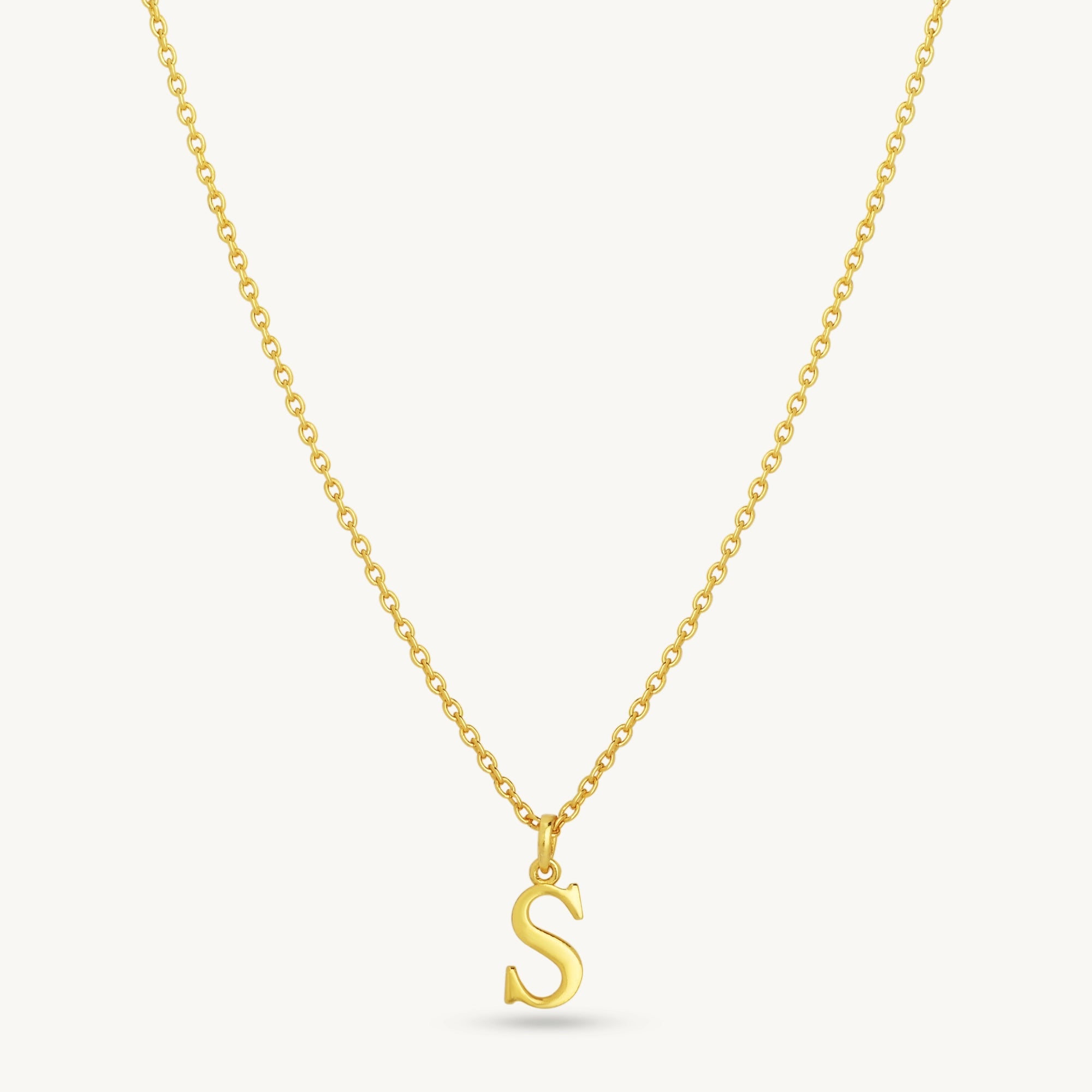 Custom Letter Pendant Necklace - Sterling Silver