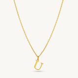 Custom Letter Pendant Necklace - Sterling Silver