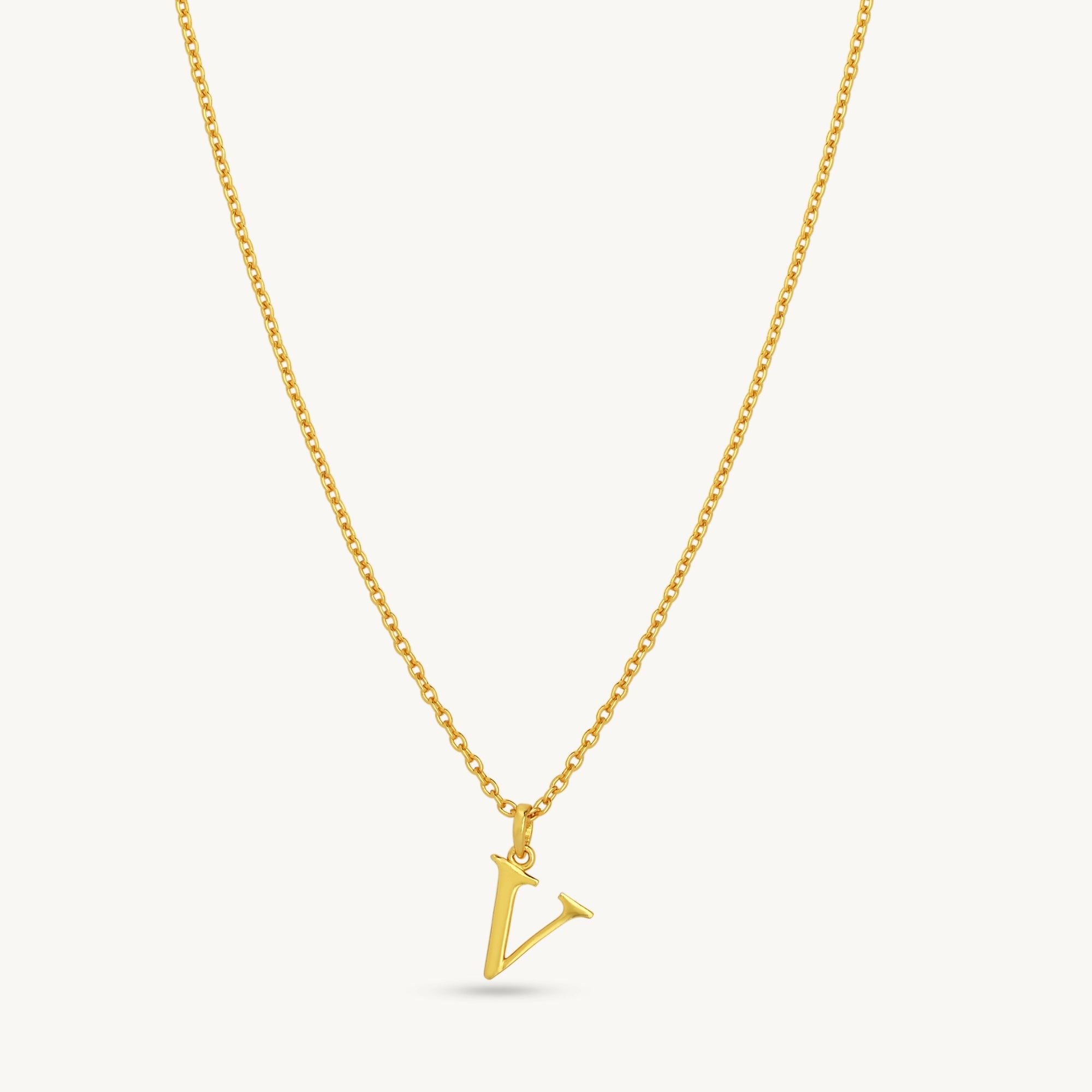 Custom Letter Pendant Necklace - Sterling Silver