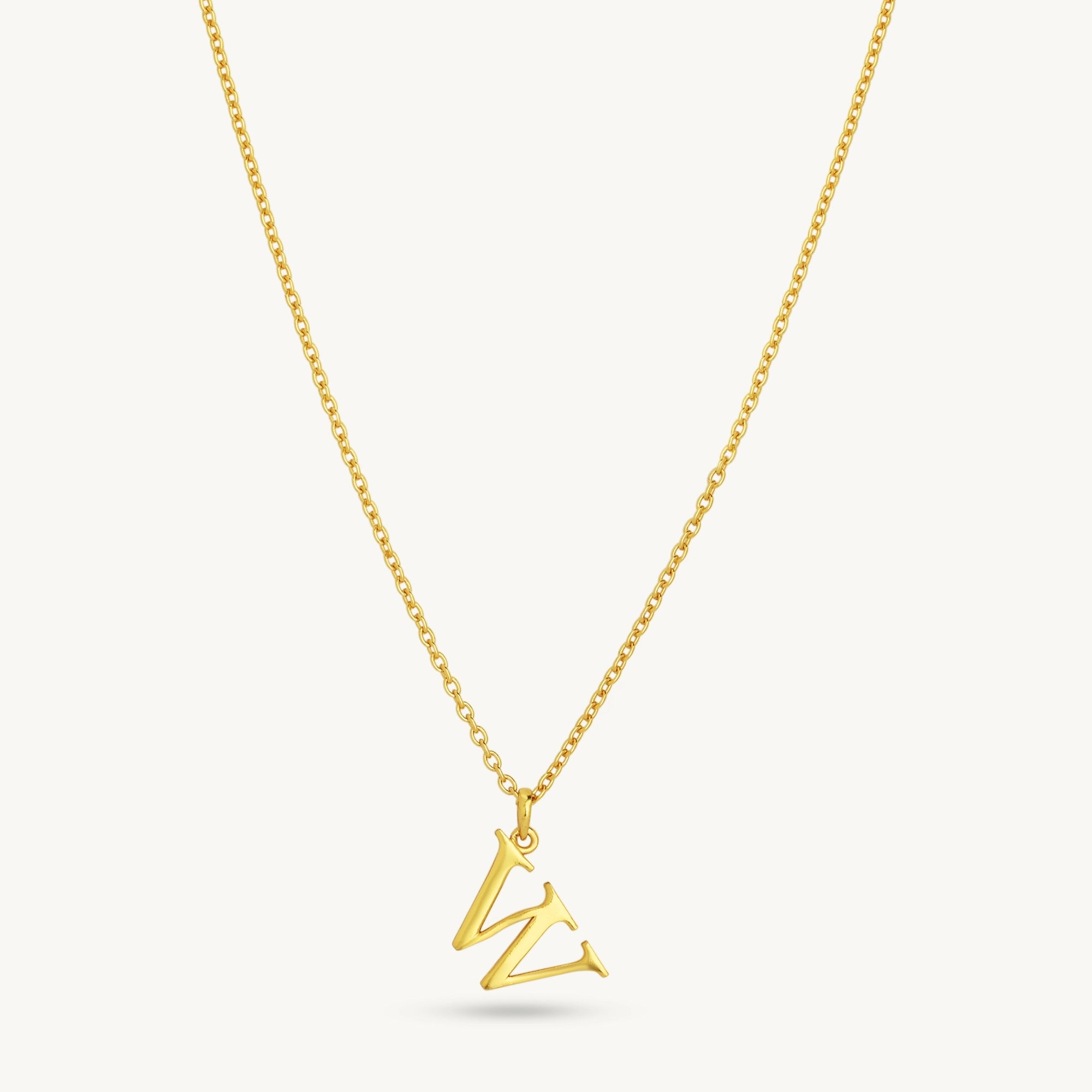 Custom Letter Pendant Necklace - Sterling Silver