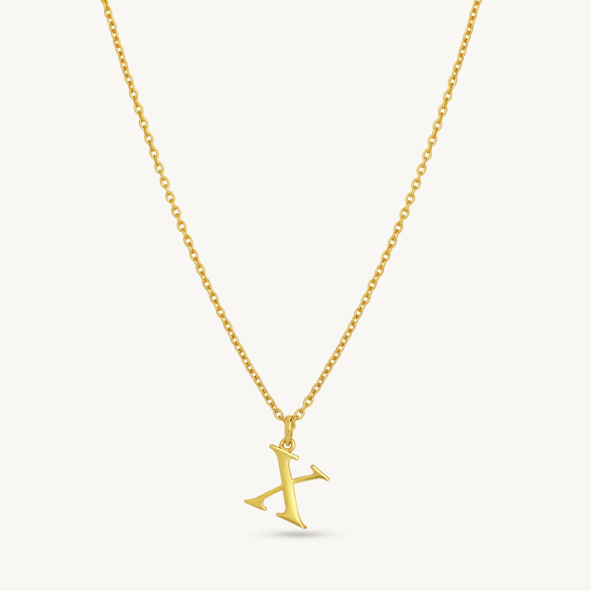 Custom Letter Pendant Necklace - Sterling Silver