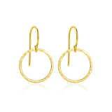 Circle Hammered Dangle Earrings