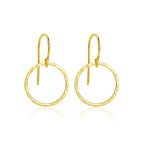 Circle Hammered Dangle Earrings - La Vitá Jewels