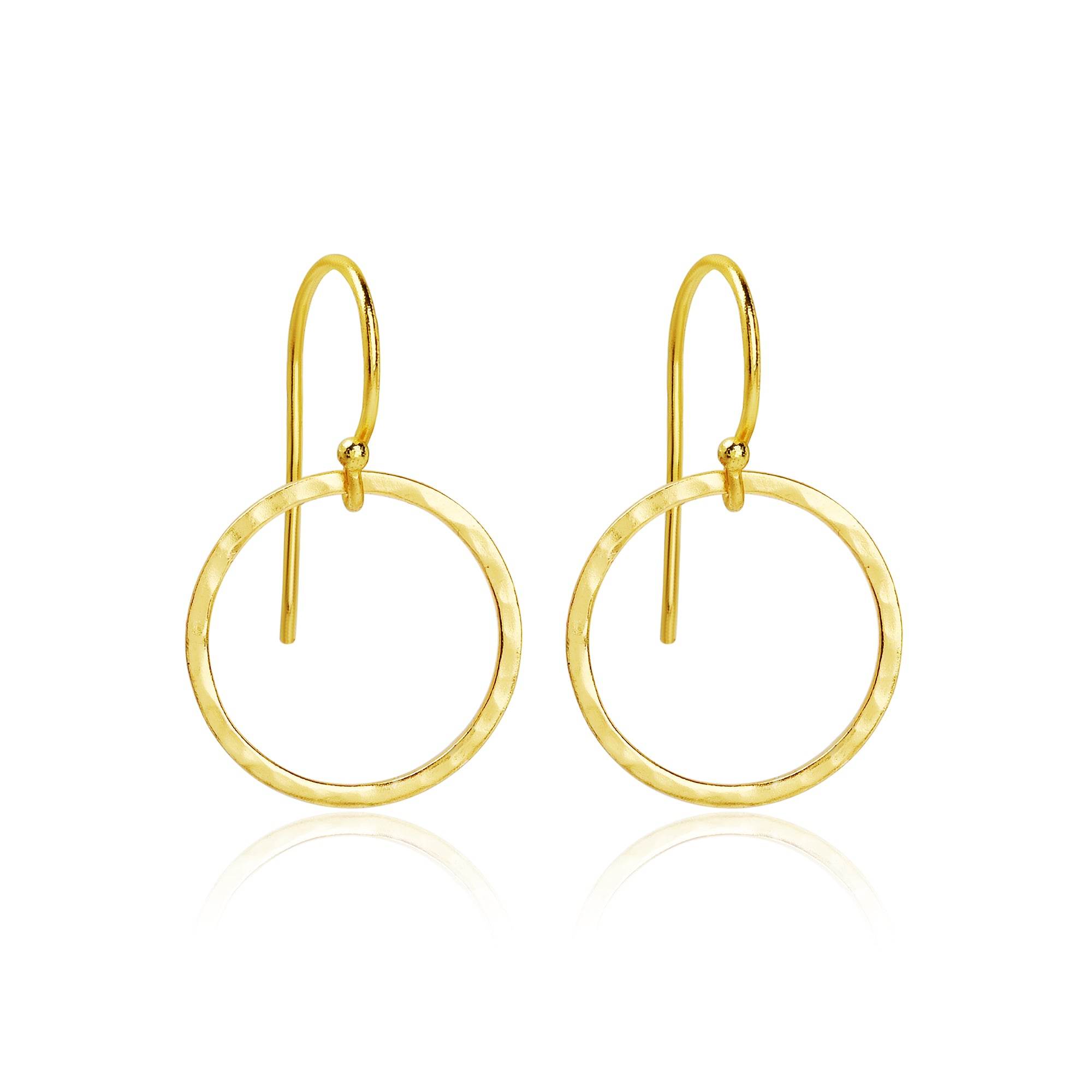 Circle Hammered Dangle Earrings - La Vitá Jewels