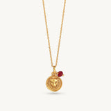 Gold Zodiac Sign Birthstone Necklace