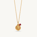 Gold Zodiac Sign Birthstone Necklace
