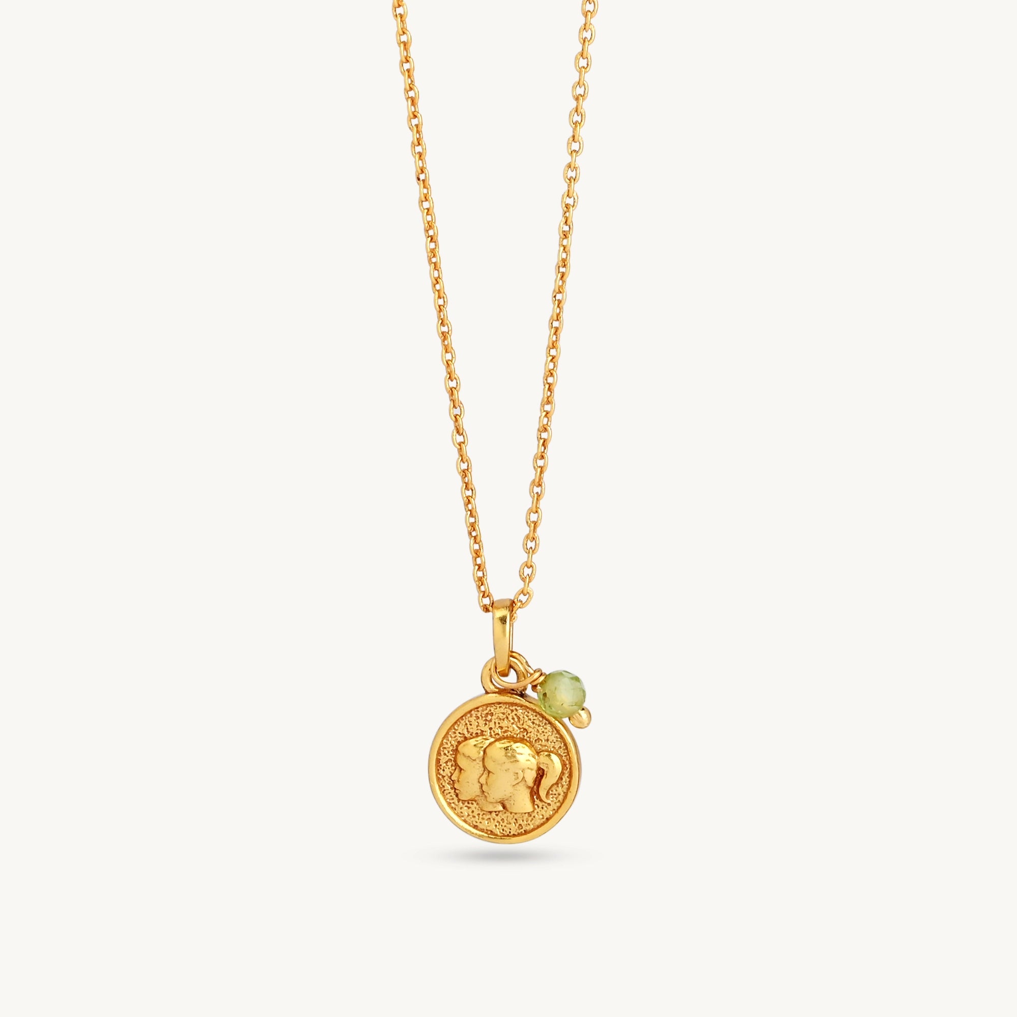 Gold Zodiac Sign Birthstone Necklace