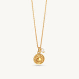 Gold Zodiac Sign Birthstone Necklace