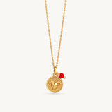 Gold Zodiac Sign Birthstone Necklace