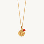 Gold Zodiac Sign Birthstone Necklace