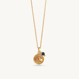Gold Zodiac Sign Birthstone Necklace