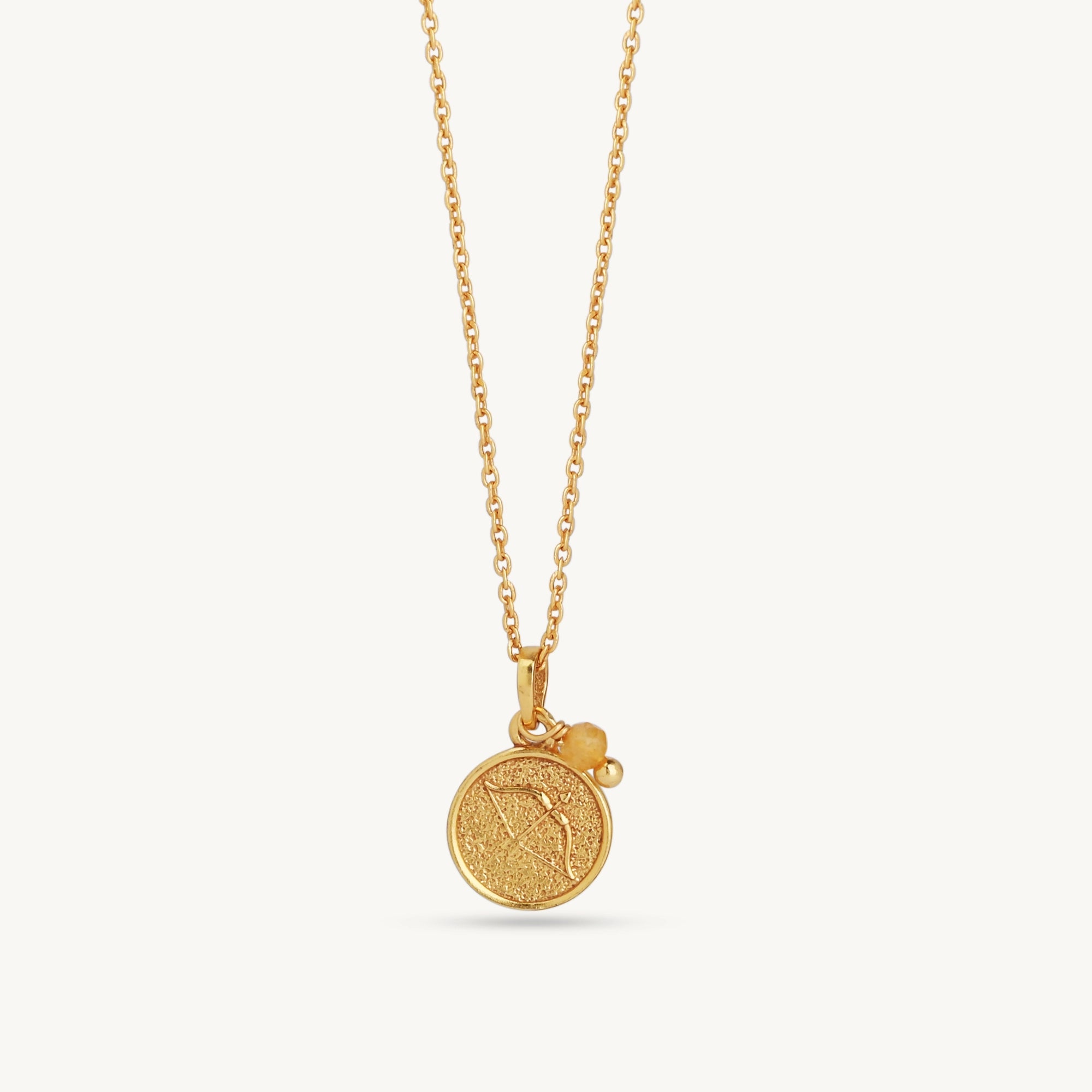 Gold Zodiac Sign Birthstone Necklace