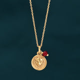 Gold Zodiac Sign Birthstone Necklace