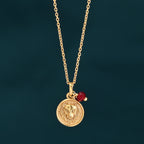 Gold Zodiac Sign Birthstone Necklace