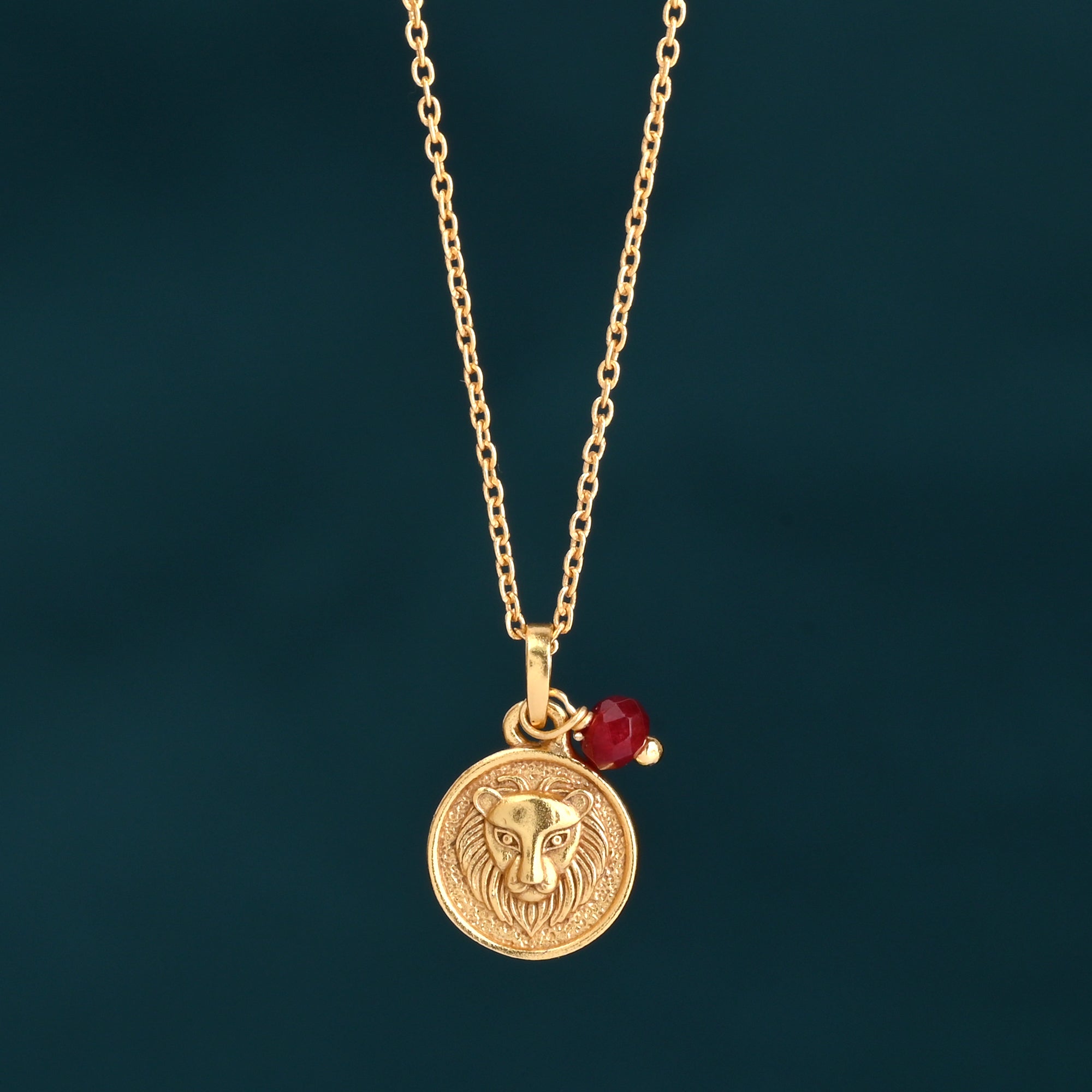 Gold Zodiac Sign Birthstone Necklace