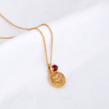Gold Zodiac Sign Birthstone Necklace