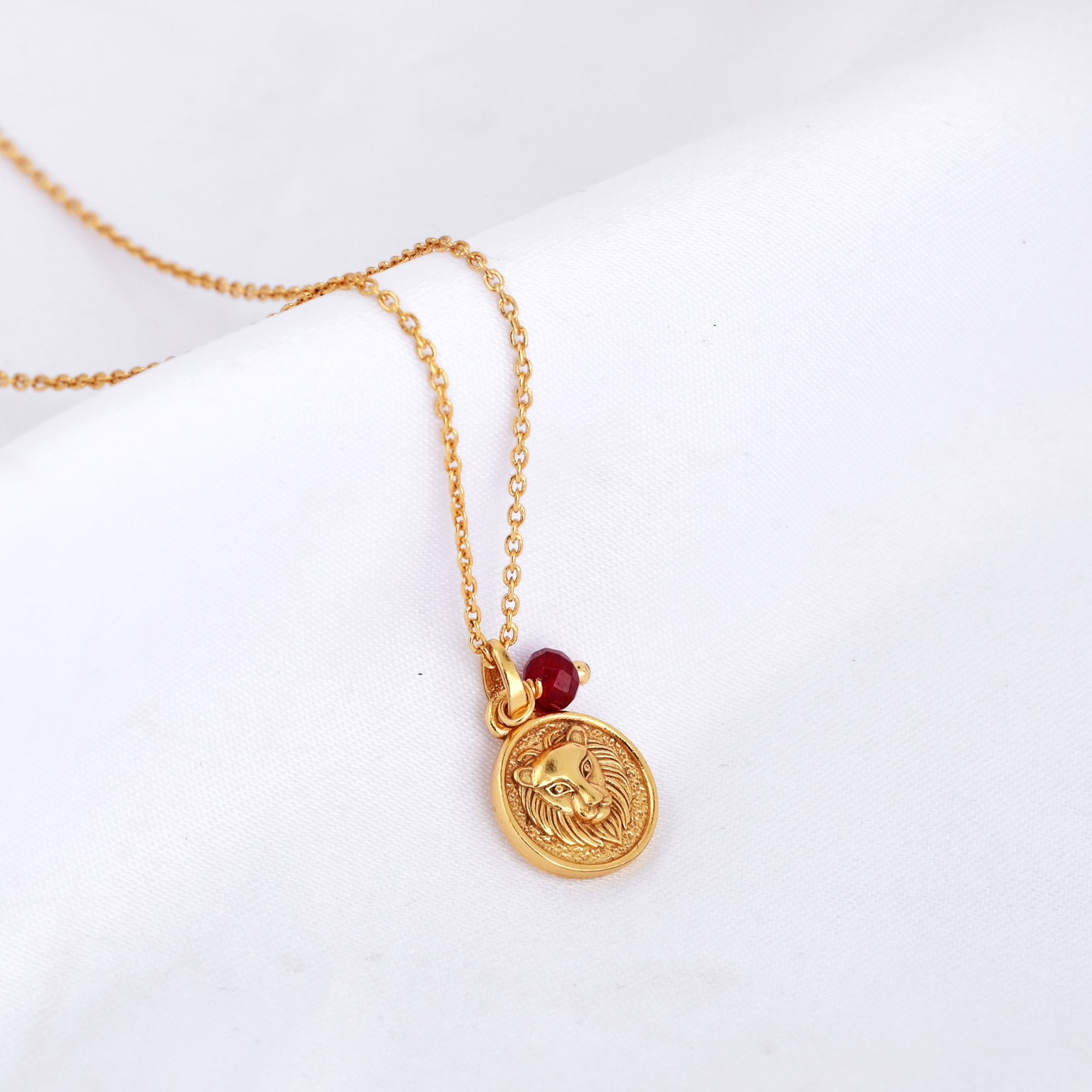 Gold Zodiac Sign Birthstone Necklace