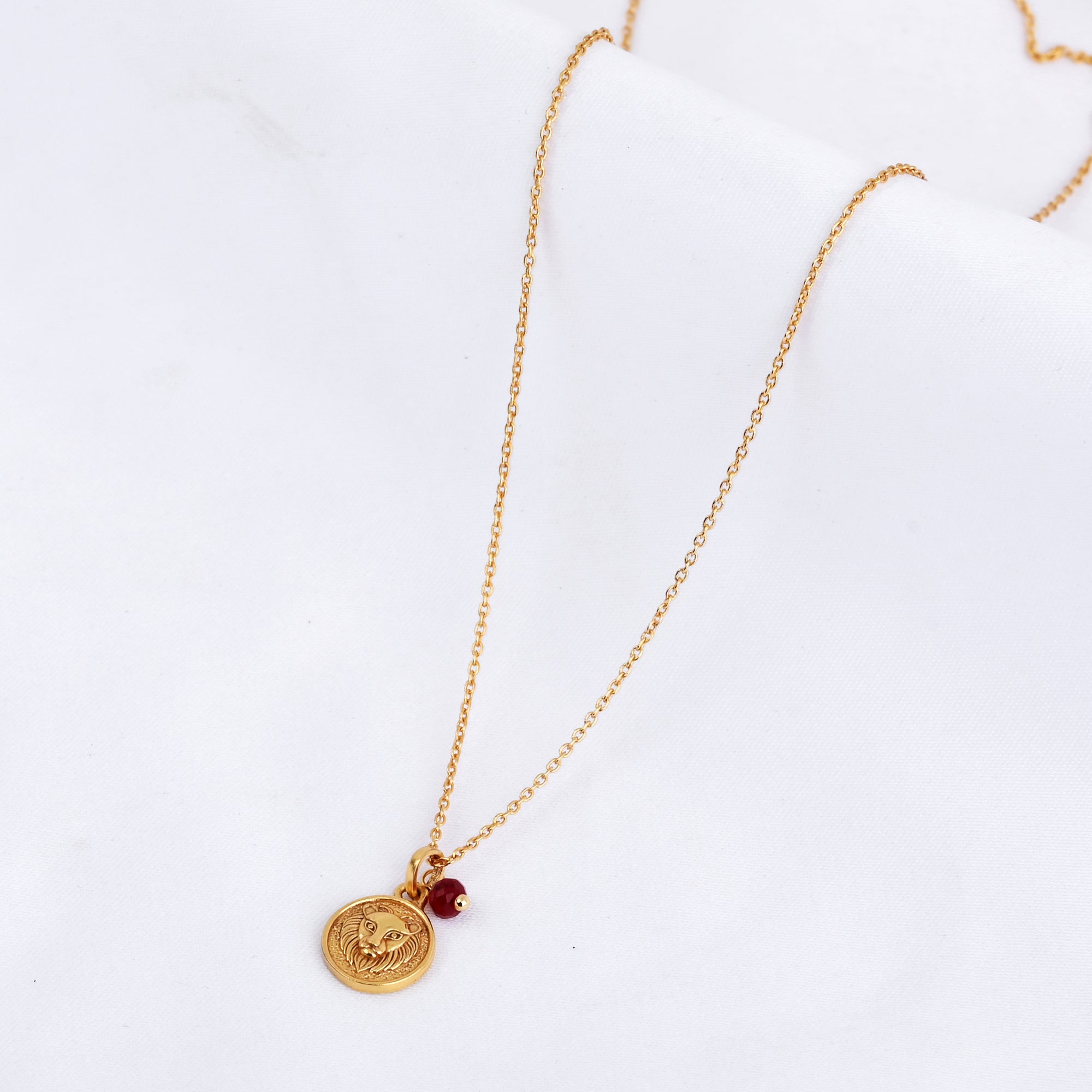 Gold Zodiac Sign Birthstone Necklace