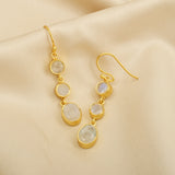 Rainbow Moonstone Moonlight Hoops