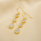 Rainbow Moonstone Moonlight Hoops