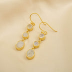 Rainbow Moonstone Moonlight Hoops in Sterling Silver - La Vitá Jewels