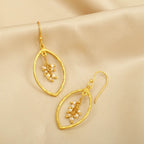 Sterling Silver Marquise with Pearl Drop Earrings - La Vitá Jewels