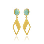 Amazonite Crafted Elegance Earrings in Sterling Silver - La Vitá Jewels