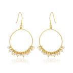 Pearl Stone Dangle Earrings in Sterling Silver - La Vitá Jewels