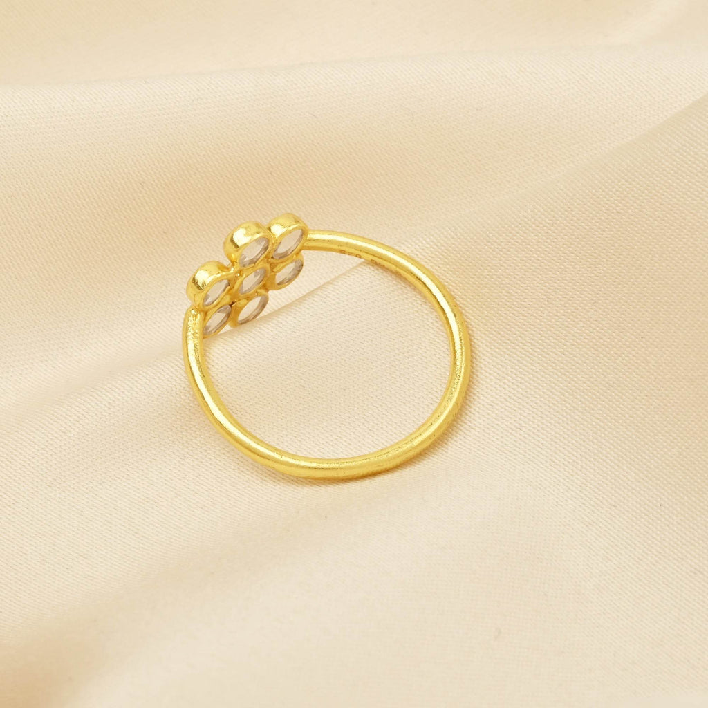 Sterling Silver Polki Stone Statement Rings - La Vitá Jewels
