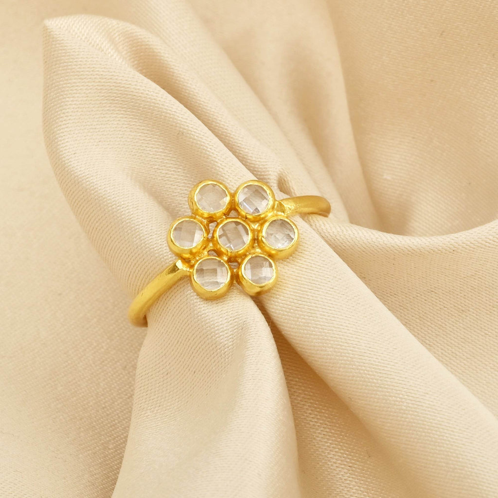 Sterling Silver Polki Stone Statement Rings - La Vitá Jewels