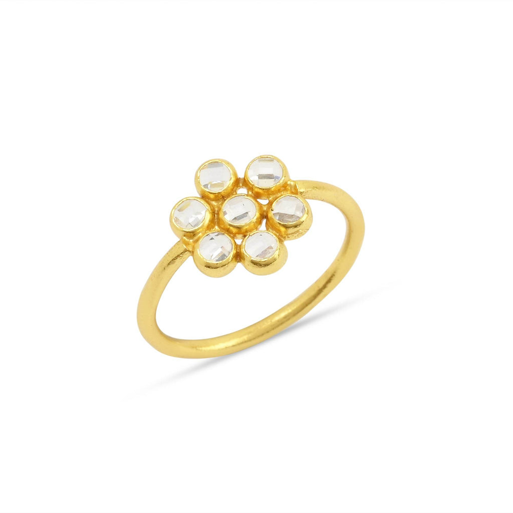 Sterling Silver Polki Stone Statement Rings - La Vitá Jewels