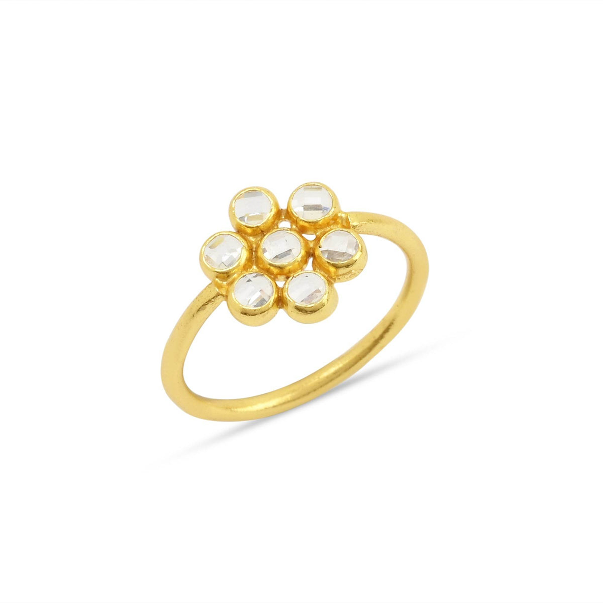 Sterling Silver Polki Stone Statement Rings - La Vitá Jewels