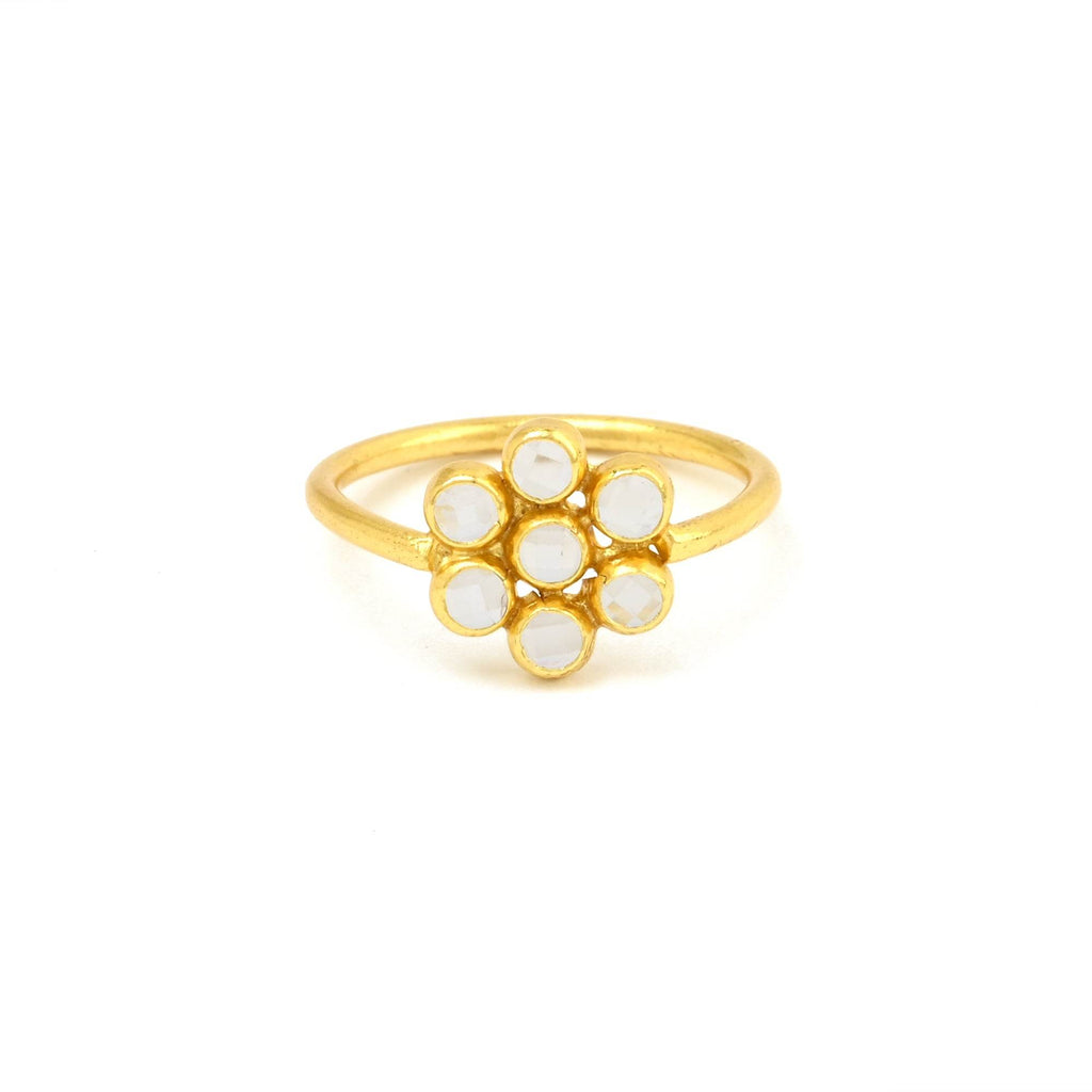Sterling Silver Polki Stone Statement Rings - La Vitá Jewels